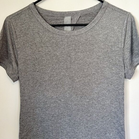 NEW Zuda Z-Cool Moisture Wicking Open Back Knotted Grey Athleisure Top XXS - Picture 3 of 9